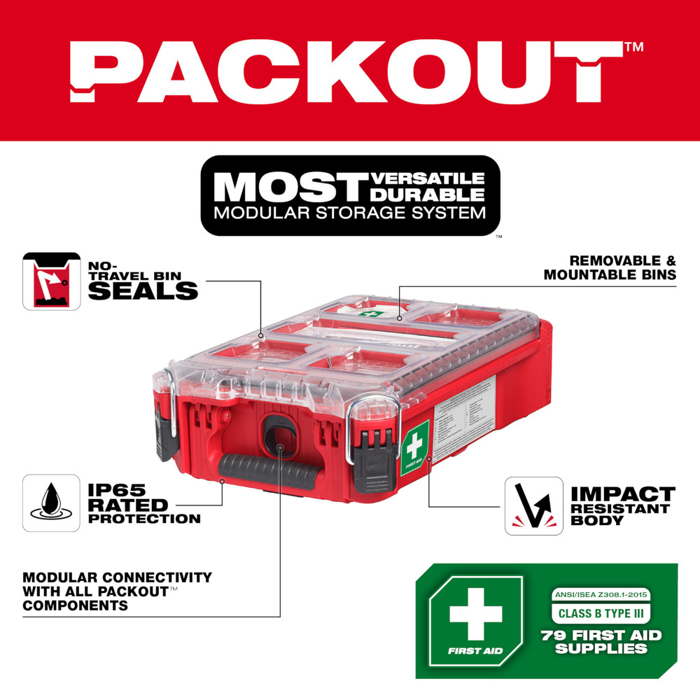 Milwaukee PACKOUT Class A Type III First Aid Kit (79 Piece) from GME Supply